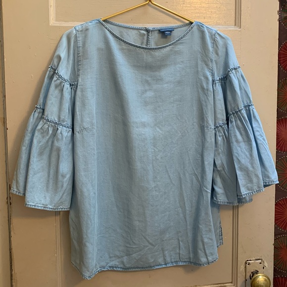 J. Jill Tops - J.Jill denim chambray bell sleeve top/ blouse